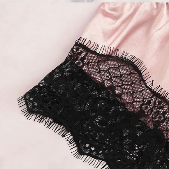 Satin and Lace Pajamas - Picture 3 of 4